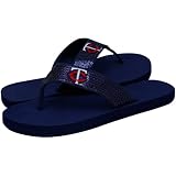 MLB Minnesota Twins Ladies Navy Blue Sequin Strap Flip Flops (7/8)