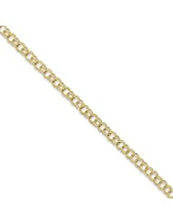 10k Solid Double Link Charm Bracelet