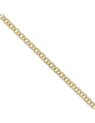 10k Solid Double Link Charm Bracelet, Best Quality Free Gift Box Satisfaction Guaranteed