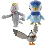 Pokemon Diamond and Pearl Series 1 Multi-packs Figure -- Machop, Starly, Piplup and Surprise Sticker