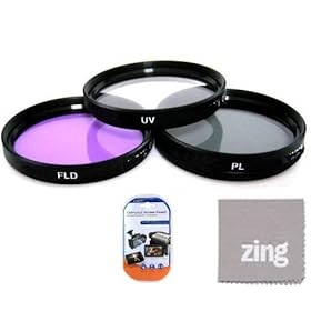 67mm Multi-Coated 3 Piece Filter Kit (UV-CPL-FLD) For Sony NEX-VG210H HD Handycam Camcorder + MicroFiber Cleaning Cloth + LCD Screen Protectors