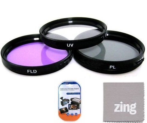 77mm Multi-Coated 3 Piece Filter Kit (UV-CPL-FLD) For Nikon 28-300mm f/3.5-5.6G ED VR AF-S Nikkor Zoom Lens + MicroFiber Cleaning Cloth + LCD Screen Protectors