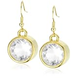 nOir New Cubic Zirconia Clear and Gold Round Earrin