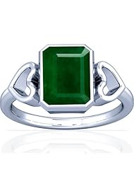 Platinum Emerald Cut Emerald Womens Astrological Ring