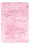 Faux Sheepskin Area Rug - 4'x6', Pink