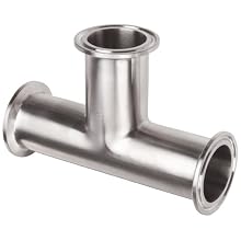 Parker Sanitary Tube Fitting, Stainless Steel 304, Tee, 1-1/2" Tube OD