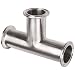 Parker Sanitary Tube Fitting, Stainless Steel 304, Tee, 1-1/2" Tube OD