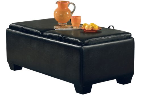 Black Storage Ottoman