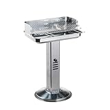 Standgrill, Edelstahl Säulengrill, BBQ Grill eckig,64x51x34cm,Säulen Stand Grill (LHS)