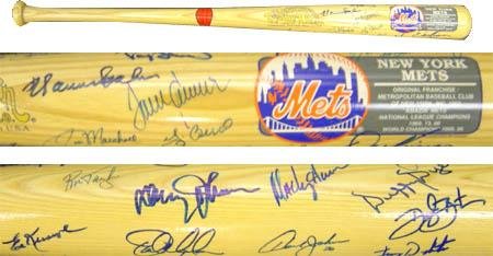 Autographed All Time New York Mets Greats JSA Bat - Autographed MLB Bats