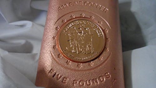 5 Lb. Coin Infused Satin Finish Gates of Doom style .999 Fine Copper Bullion Art Bar Ingot Free Shipping