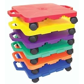 12 Colored Connect-A-Scooter, - Set - Set of 6 (1 each color), with Nylon Casters - Gym... by Olympia Sports