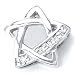 Sterling Silver Cubic Zirconia Rhodium Plated Star Shape Pendant.