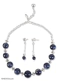 Sodalite jewelry set, 'Bubbles' 1.2 W 17.7 L
