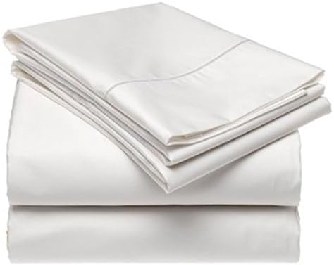 Full Size White Color Bed-Sheet Set With PillowCases 500TC 100% Combed Cotton Sateen