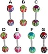 Barbell with Web Ball with 5/8 surgical steel bar, in 14g (Gauge), Sold Individually