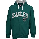 Philadelphia Eagles Green Step One Full Zip Hoodie Sweatshirt (Large)