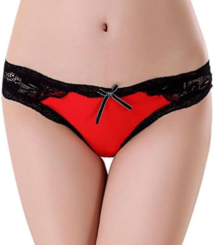 Usstore New Sexy Lace Women Panties Lady Underwear Briefs G String Thongs (M, Red)