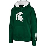 Michigan State Spartans Ladies Green Big Logo Pullover Hoodie Sweatshirt (Large)