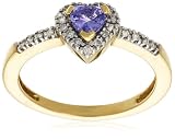 14k Yellow Gold Tanzanite and Diamond Ring, Size 7