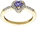 14k Yellow Gold Tanzanite and Diamond Ring, Size 7