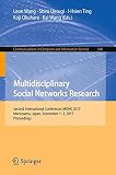 Multidisciplinary social networks research : second international conference, MISNC 2015, Matsuyama, Japan, September 1-3, 2015 : proceedings