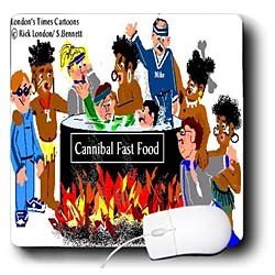 Londons Times Funny Food Coffee other Digestibles - Cannibal Fast Food - Mouse Pads