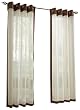 Stylemaster Soho 55 by 63-Inch Sheer Grommet Panel with Faux Silk Border, Espresso