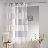 Voilage &agrave; oeillets organza et soie Blanc