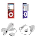 Accessory bundle kit: Hard Grade A Crystal Case + Auto Car Charger DC + Home Travel Charger AC + Clear Screen Protector for iPod Nano 5g Nano 5th Generation