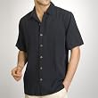 Sandals Cay Men's Black Checkered Silk Camp Shirt
