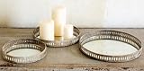Sherwood Mirrored Trays Set Of 3, SET OF THREE, ANTIQUE GOLD