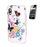 Accessory Master- blanc papillon fleur Housse étui en silicone pour samsung galaxy ace s5830