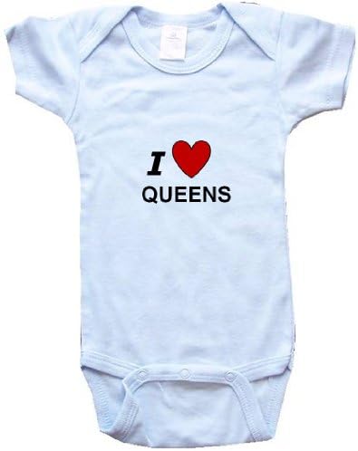 I LOVE QUEENS - QUEENS BABY - City Series - Blue Baby One Piece Bodysuit - size Newborn (0-6M)