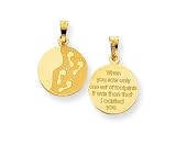 14k Reversible Footprints Pendant