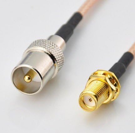 RF coaxial coax cable assembly IEC DVB-T TV PAL male to SMA female 8'' Plus led light key chain