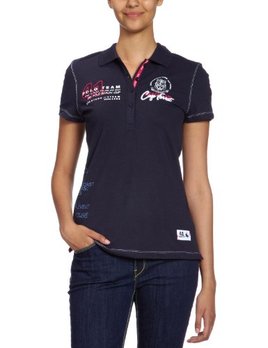 TOM TAILOR Polo Team Damen Poloshirt, 15121870073/polo sporty pique shirt, Gr. 38 (M), Bla Preisvergleich