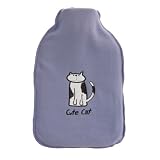 2 Litre Hot Water Bottle with Fleece Cover - Cute Cat