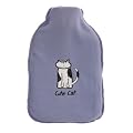 2 Litre Hot Water Bottle with Fleece Cover - Cute Cat