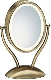 HoMedics M-9005 Spa Reflectives Illuminated Two-sided Magnifing Oval Beauty Mirror, Satin Nickel Finish