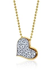 Alex Woo "Little Princess" Diamond and Gold Heart Pendant, 16"