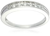 18ct White Gold Amr45850 Ladies 015ct Diamond Band Ring Size P