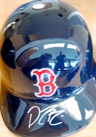 Boston Red Sox Dustin Pedroia Autographed / Signed Batting Helmet - Autographed MLB Helmets and Hats