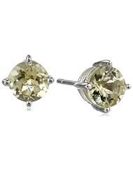 Sterling Silver 6mm Round Gemstone Solitaire Earrings