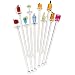 Prodyne S-10-H Happy Hour Swizzle Sticks. Clear Shafts, Set of 10