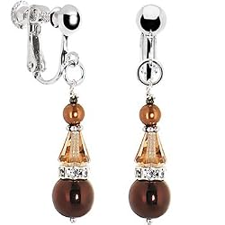 Handcrafted Austrian Bronze Pearl Captivation Clip Earrings