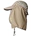 Towallmark UV 50+ Protection Outdoor Multifunctional Flap Cap with Removable Sun Shield and Mask Perfect for Fishing, Hiking, Garden Work Outdoor Activities, Khaki