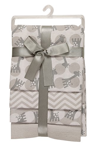 Little Beginnings Four Piece Laddered Receiving Blankets, Giraffes