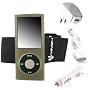 iPod Nano Silicone Case Package for 4th Generation Skin Cover + Screen Protector + Car / Home Charger / USB and Armband, Nike + Compatible