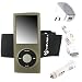 iPod Nano Silicone Case Package for 4th Generation Skin Cover + Screen Protector + Car / Home Charger / USB and Armband, Nike + Compatible